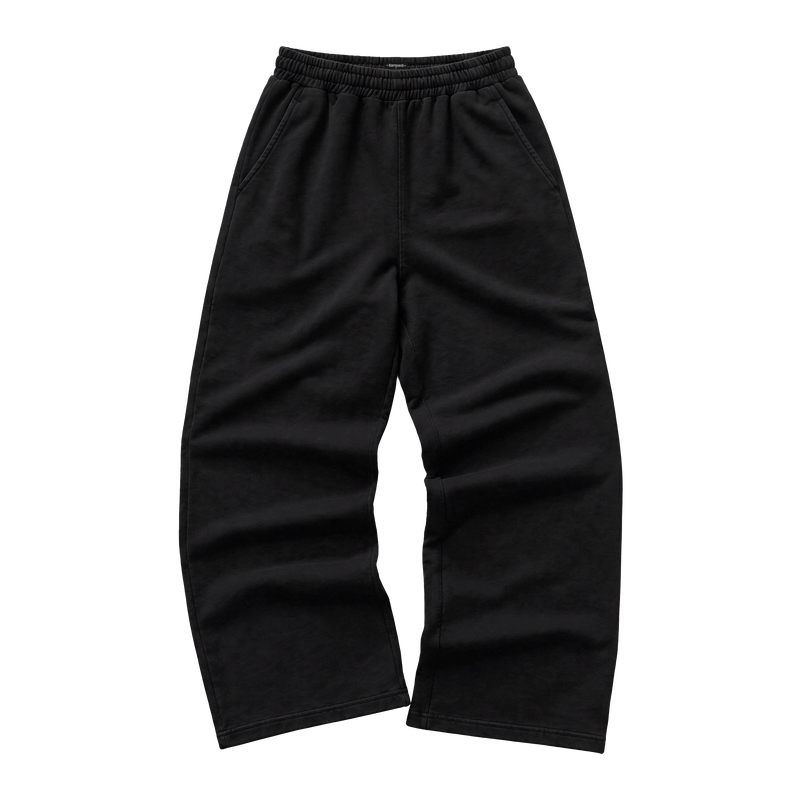 CORE WIDE-LEG PANTS — BLACK