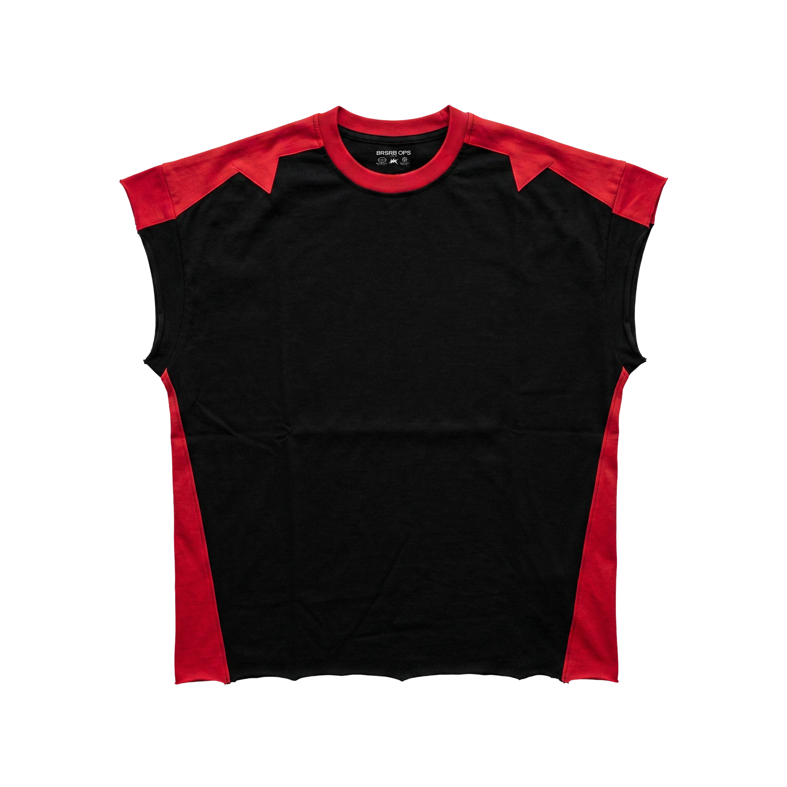 BRSRB Split Tee Black & Red