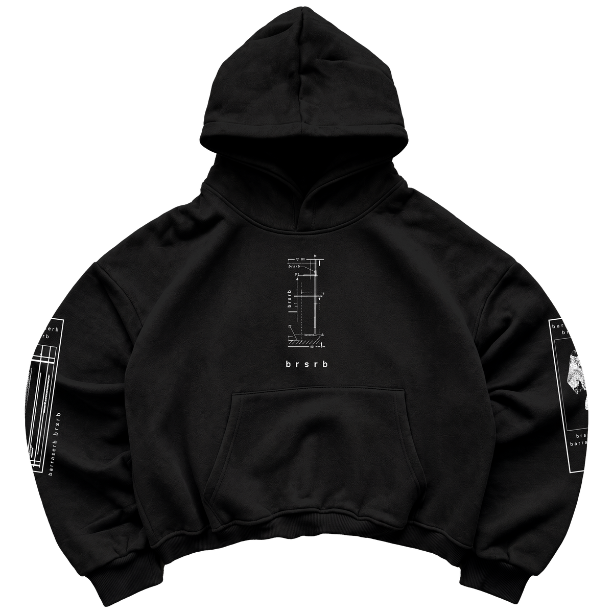 BRSRB TRACE HOODIE — BLACK
