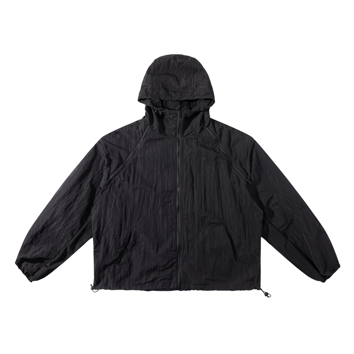BRSRB LIFEWEAR CRINKLE SHELL JACKET — BLACK